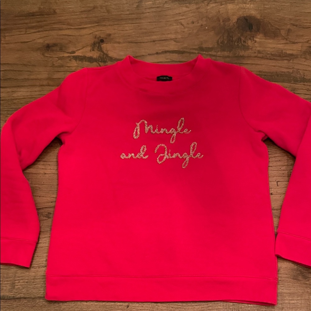 Talbots  Red Sweatshirt with Festive Script
